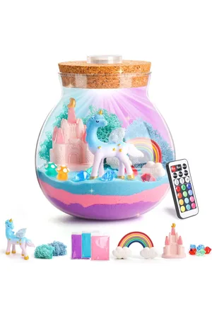 Merkloos Magische Eenhoorn Terrariumset voor Kinderen - Creatieve Knutselset voor Meisjes van 4 tot 12 Jaar