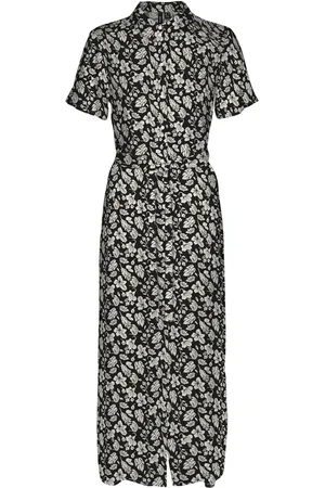 VERO MODA VMEASY JOY S/S LONG SHIRT DRESS WVN GA - Dames - Maxi jurken