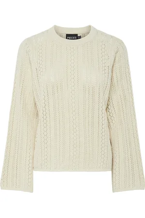 Pieces® Trui Pcnuka Ls O-neck Knit Noos Bc 17154616 Birch Dames