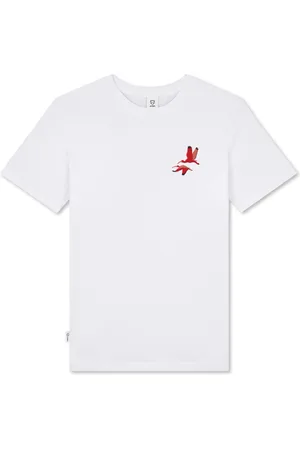 A-dam Flying Birds - T-shirt - Katoen - Korte Mouw - Heren - Wit - XXL