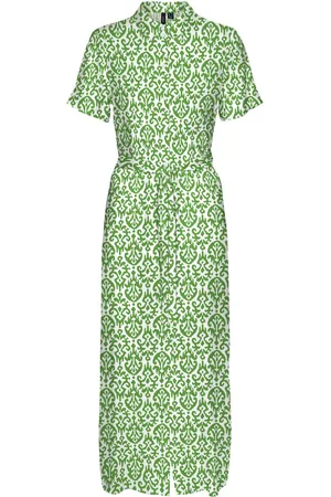 VERO MODA VMEASY JOY S/S LONG SHIRT DRESS WVN GA - Dames - Maxi jurken