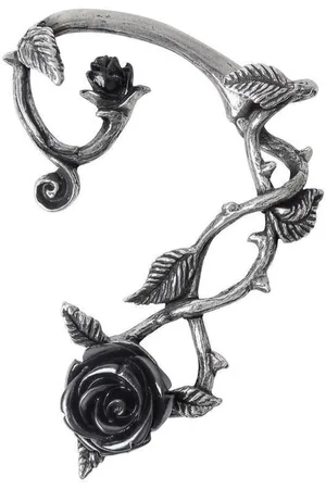 Alchemy WILD BLACK ROSE Oor wrap - Zilverkleurig/Zwart