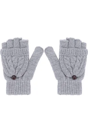 Merkloos Gebreide Vingerloze Wol Handschoenen Wanten Flap Cover Vrouwen Half Vinger Handschoenen Thermische Isolatie Warm - Winter