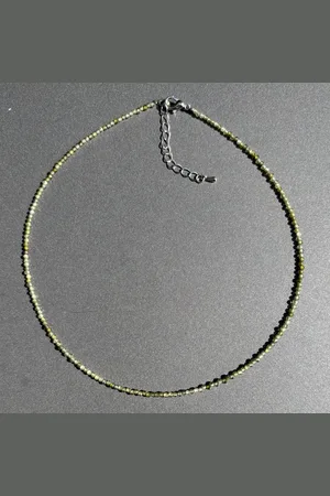 Victorio & Lucchino Collier -Natuurstenen groene zirkonia - 40 - 45 cm lang - 2 mm dik