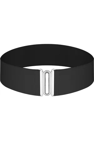 Merkloos Waist Belt Wide Stretch Belt White Wide Elastic Belt for Women Dress Evening Dress