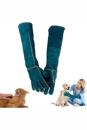 Merkloos Huisdier Bescherming Handschoenen - Bijtbestendige Handschoenen - Huisdieren Handschoen - 60cm - Anti-bijt - Slijtvast - Verdikt - Zwaar Uitgevoerd Handschoen - Lashandschoenen - voor Hantering Honden, Katten, Vogels, Slang, Hagedis, Reptie
