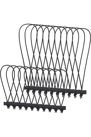 Merkloos 20 stuks extra dikke elastische kabelbinders - 2 maten - zwart - verstelbare knevelsluiting - 16 ~ 255 cm