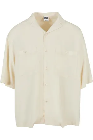 Urban classics Oversized Resort Overhemd - M - Ivoorkleurig