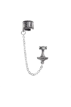 Alchemy Gothic Stud oorbellen THOR DONNER Zilverkleurig