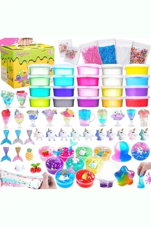 Merkloos DIY slijmset voor kinderen - Maak zelf slijm met 20 kristallen slijm en diverse accessoires