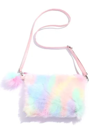 Merkloos Pluche Handtas met Verstelbare Riem - Crossbody Tas voor Kinderen en Peuter Meisjes