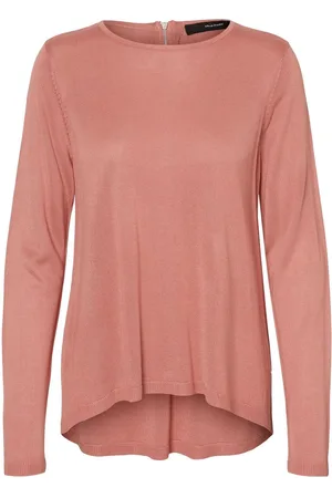VERO MODA VMVICA LS ZIPPER BACK BLOUSE GA BOO - Old Rose/W.