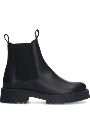 Sacha Dames - Zwarte leren chunky chelsea boots