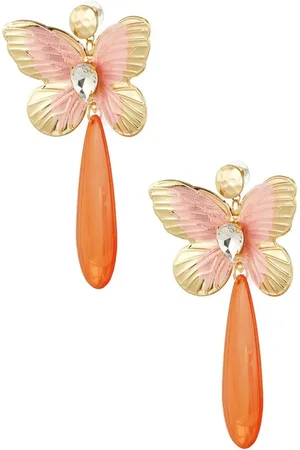 Yehwang Vlinder Bedel Oorbel met Diamant - - statement - ibiza