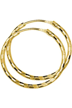 The Jewelry Collection Zilver Verguld Oorringen ronde buis gediamanteerd 2100913