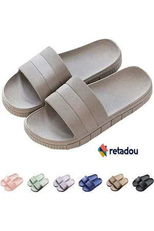 Merkloos Retadou - slippers, zomer, slide-slippers, badslippers, strand, indoor/outdoor, slipvast, unisex, effen, maat: 38/39 EU