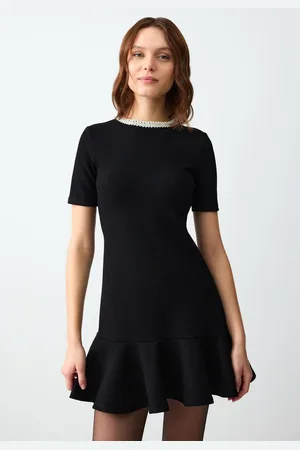 Jimmy Key Slim Fit Mini-Jurk Met Ronde Hals