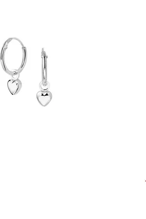 The Jewelry Collection TFT oorringen Hart Zilver Gerhodineerd Glanzend