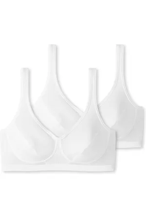 Schiesser 95/5 bralette (2-pack) - dames bustier met cups biologisch katoen