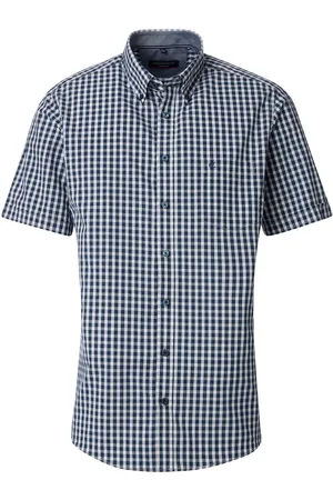 Casa Moda Short Sleeve Overhemd Check Donkerblauw (navy)