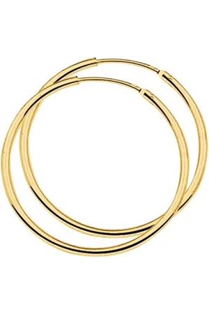 The Jewelry Collection Geelgoud op Zilveren oorringen ronde buis 2100745