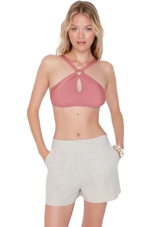 Trendyol Zwarte Geweven Linnenmix Strandshorts En Bermuda Tbess21Sr0058