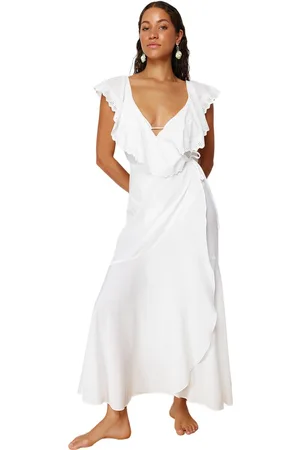 Trendyol Maxi Strandjurk Met Geweven Stropdas Tbess24El00074