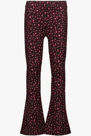 TwoDay Flared meisjes broek met roze bloemen