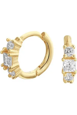 The Jewelry Collection Zilver Verguld Klapoorringen zirkonia 2101444