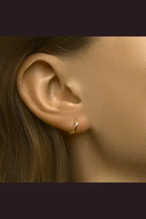 The Jewelry Collection Zilver Verguld Klapoorringen zirkonia 2101443