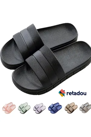 Merkloos Retadou - slippers, zomer, slide-slippers, badslippers, strand, indoor/outdoor, slipvast, unisex, effen, maat: 38/39 EU