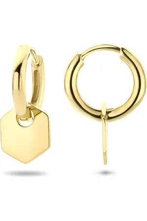 The Jewelry Collection Zilver Verguld Klapoorringen zeshoek 2101691