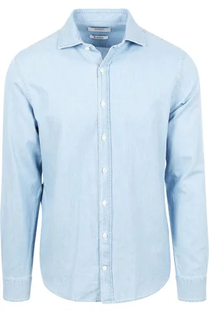 King Essentials The William Denim Overhemd Chambray Lichtblauw