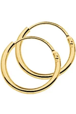 The Jewelry Collection Geelgoud op Zilveren oorringen ronde buis 2100744