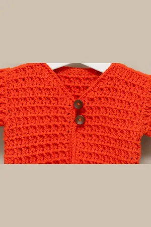 Merkloos Vest-baby- -maat 50/56-handgemaakt-( Sweet baby Bedstraw )