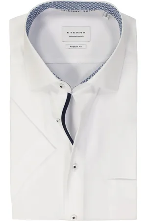 ETERNA Modern fit overhemd korte mouw - popeline - - Strijkvrij - Boordmaat: 42