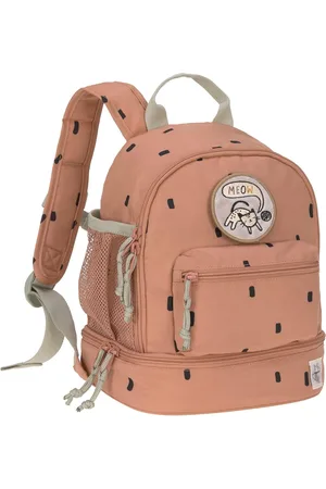 Merkloos Kinderrugzak met borstband Verzorgingstas Verzorgingsrugzak 27 cm, 4,5 liter bovenzijde, 1,5 liter bodem, 3 jaar / minirugzak, vrolijke prints karamel, kinderrugzak