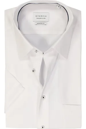 ETERNA Modern fit overhemd korte mouw - natte - - Strijkvrij - Boordmaat: 40