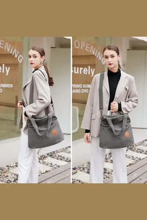 Merkloos Canvas schoudertas, strandtas, schoudertas, crossover tas voor meisjes en vrouwen
