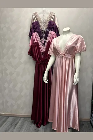 Merkloos Satin V-neck maxi dress