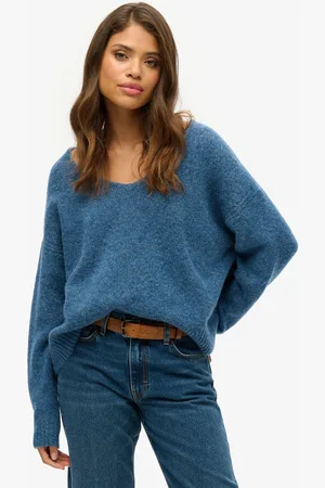 Superdry Oversized trui met V-hals - Dames - Sweaters