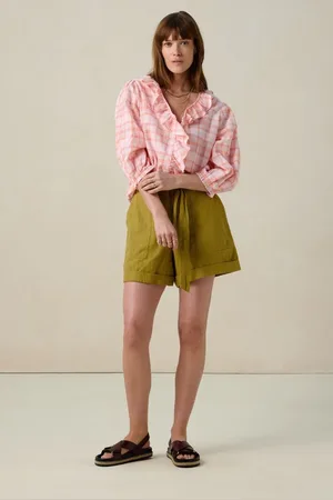 Sissy-Boy Lichtroze blouse met ruiten