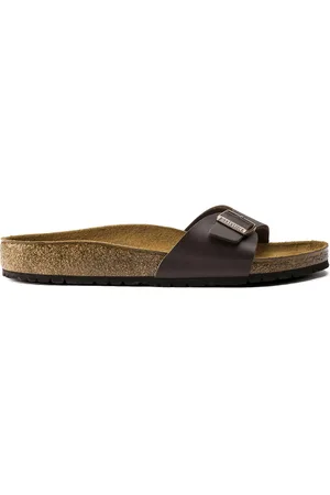 Birkenstock Madrid Dames Slippers Dark Brown Regular-fit | | Imitatieleer |