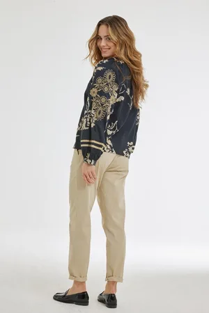 DIDI Dames Blouse Abby Black Bouquet hunt maat 40