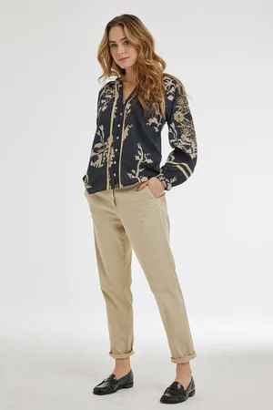 DIDI Dames Blouse Abby Black Bouquet hunt maat 42