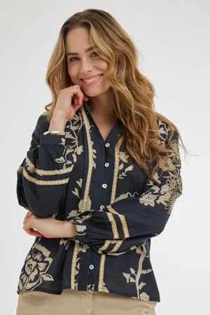DIDI Dames Blouse Abby Black Bouquet hunt maat 46
