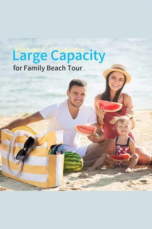 Merkloos Strandtas, badtas voor dames, waterdicht, groot, met ritssluiting, zwembadtas, grote familie, boodschappentas, opvouwbare schoudertas, draagtas, boodschappentas, reistas, geel