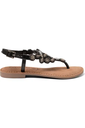 Lazamani Maritza Dames Sandalen Leer Black