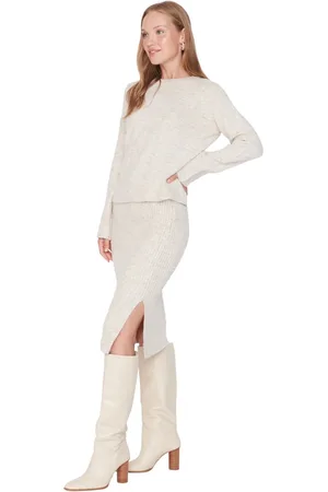 Trendyol Zwarte Rok Met Zachte Structuur, Tweedelige Set Twoaw23Au00217