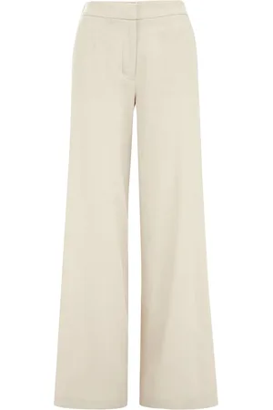 WE Fashion Dames wide leg broek van linnenmix